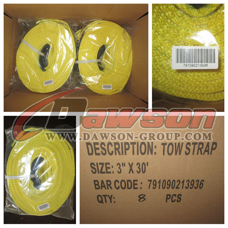 Correa de remolque de recuperaci&oacute;n de nailon de 2 capas de 8 pulgadas con ojos de Cordura de 10 pulgadas - Proveedor de fabricante de China