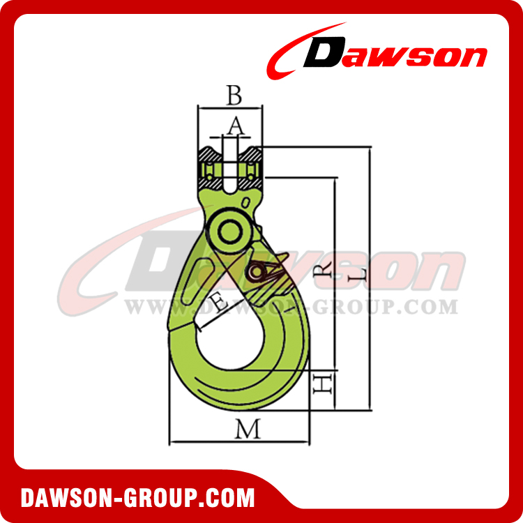 DS1006 G100 6-22MM Gancho autoblocante de horquilla forjada de tipo europeo para levantar eslingas de cadena