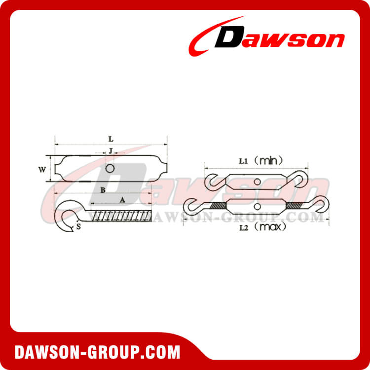 ターンバックル DIN1478 フックとフック - DAWSON GROUP LTD.- 中国のメーカー、サプライヤー、工場
