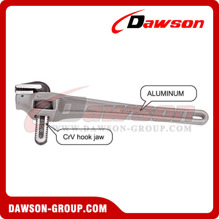 DSTD0506 Llave para tubos acodada con mango de aluminio, herramientas de agarre para tubos