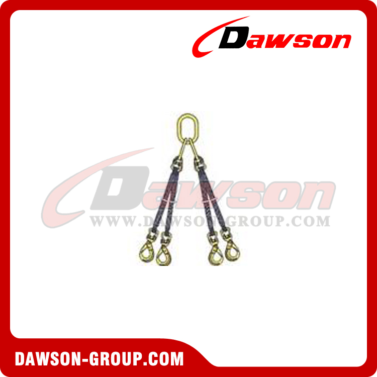 Eslinga redonda con brida de cuatro patas Eslingas de brida sint&eacute;ticas 