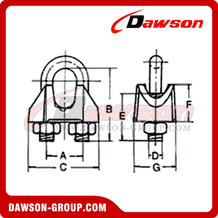 US タイプ可鍛性ワイヤ ロープ クリップ - Dawson Group Ltd. - 中国メーカー、サプライヤー、工場、輸出者