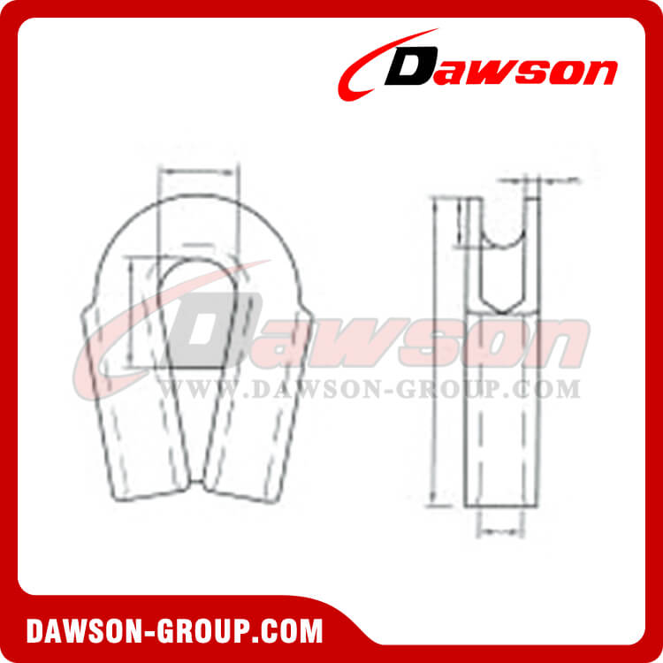 Dedal de tubo de aço inoxidável AISI316 ou AISI304 com reforço, dedais Hawser adequados para corda de fibra