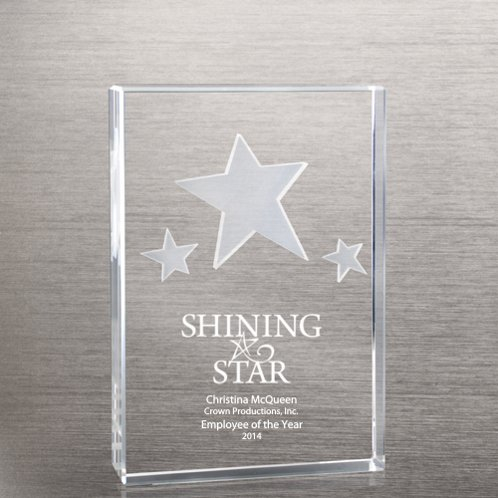 Star Cluster 3-D Etch Crystal Trophy (#79961)