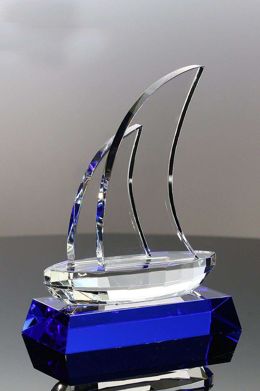 Sailing Into Success Optic Crystal Sailboat for Recognition Ideas