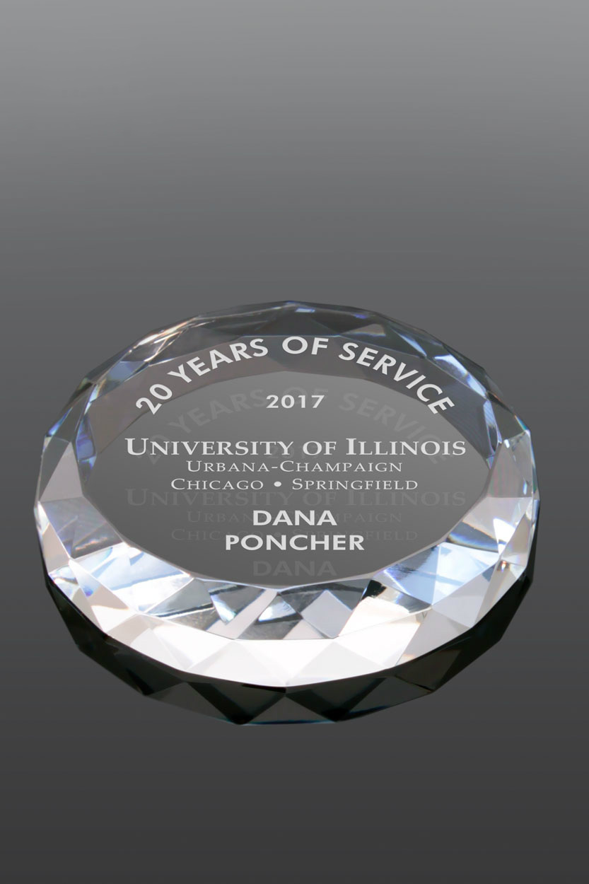 Round Gem Cut Crystal Paperweight Gift (#5636, #5638)