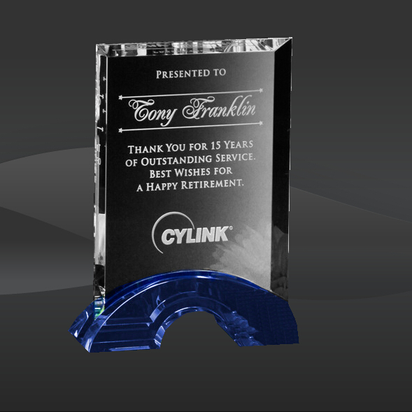 Blue Indigo Crystal Rectangle Award (CD-6884, CD-6885, CD-6886)