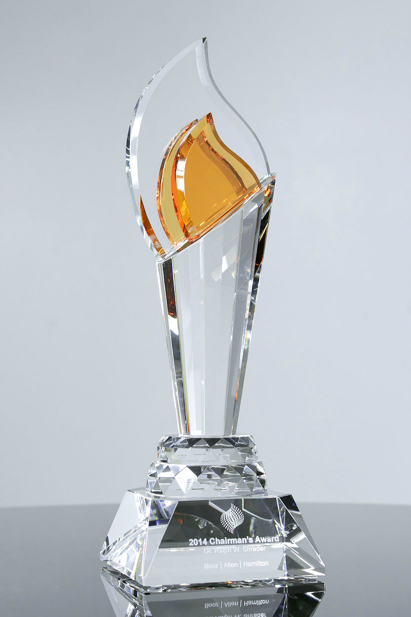 Crystal Obelisk on Black Base Corporate Gifts for Outstanding Performance Awards Trophies (#5235, #5236, #5237)