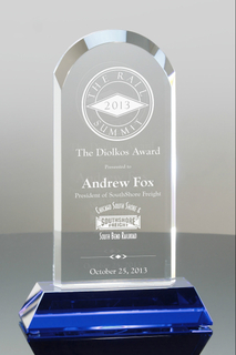 Arcade Blue and Clear Crystal Award (#5376)
