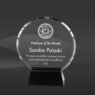 Crystal Beveled Circle Award (SCT-K1455, SCT-K1465, SCT-K1475)
