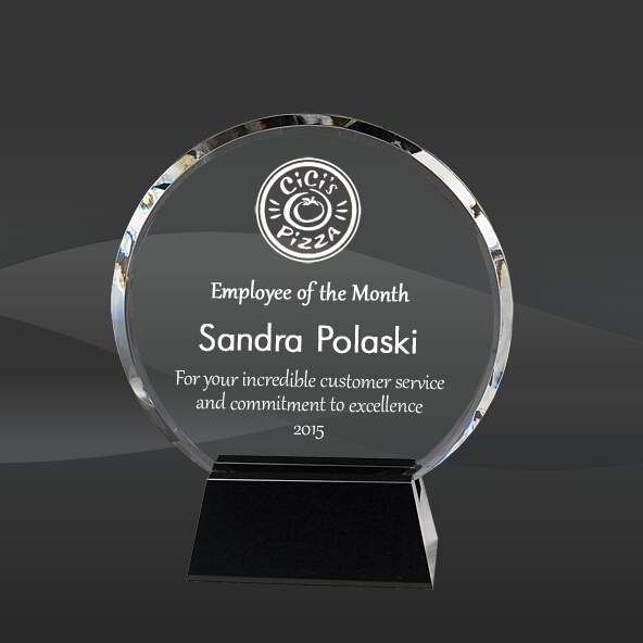 Crystal Beveled Circle Award (SCT-K1455, SCT-K1465, SCT-K1475)