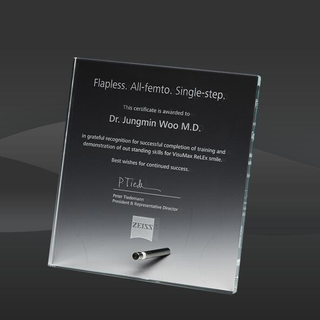 Square Glass Plaque Award (CIP-EC135)
