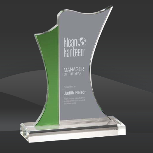 Green Newport Crystal Award (EE-OPT7421, EE-OPT7422, EE-OPT7423)
