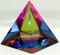 Rainbow Colors Pyramid Crystal Glass Paperweight for Decoration