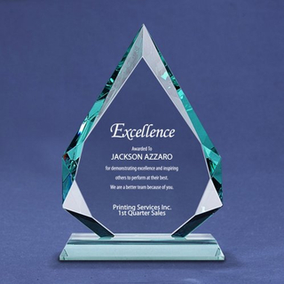 Beveled Flame Premium Jade Trophy