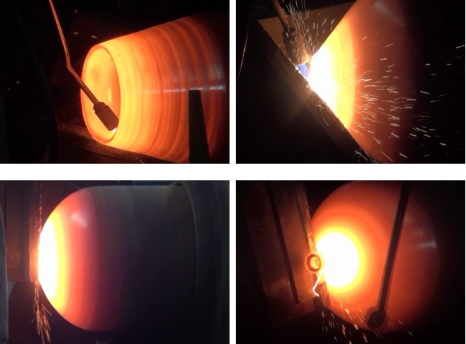 Oxygen Seamless CNG Cylinder Steel Cylinder Hot Making Hydraulic Spinning Necking-in Machine