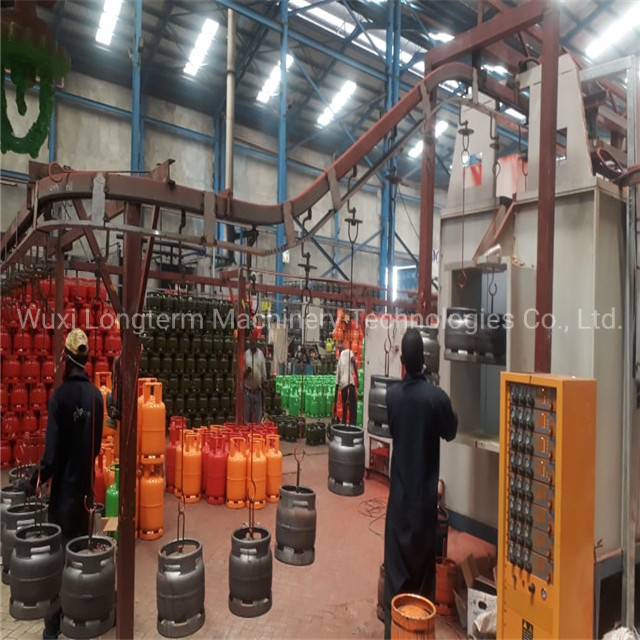 Automatic LPG Cylinder Paint Spraying Production Line, Customizable Automatic LPG Cylinder Spray Painting Booth!