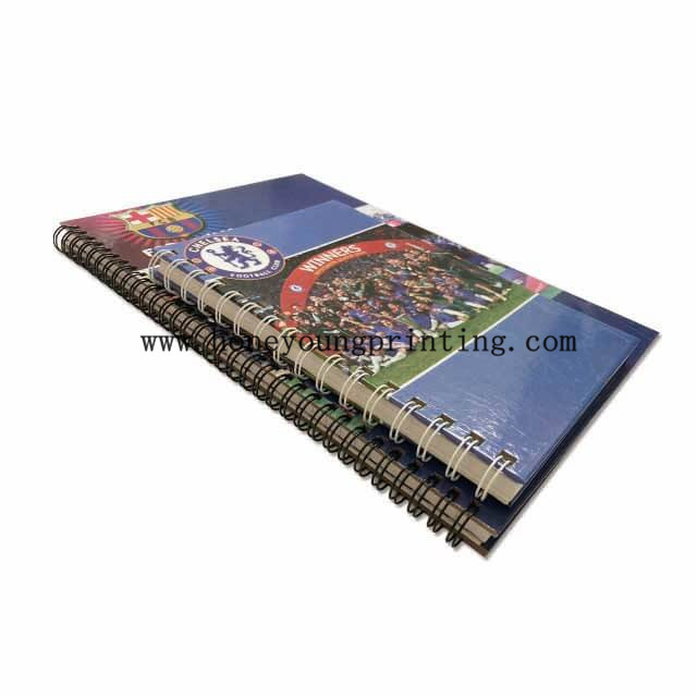 A4 A5 hard cover double spiral wire binding notebook for student waterproof cover