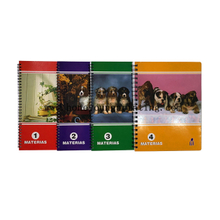 Double spiral notebook 2/3/4 subject MATERIAS corner rounding CUADERNO DOUBLE ESPIRAL