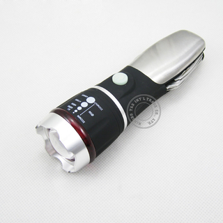 Adjustable Beam LED Tactical Flashlight with Multi Tool 