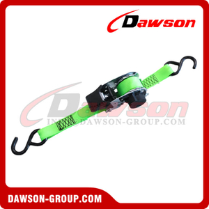 25 مم × 1.8 م DAWSON أشرطة ربط السقاطة الأوتوماتيكية القابلة للسحب، 1 بوصة × 6 أقدام حزام ربط بسقاطة البضائع