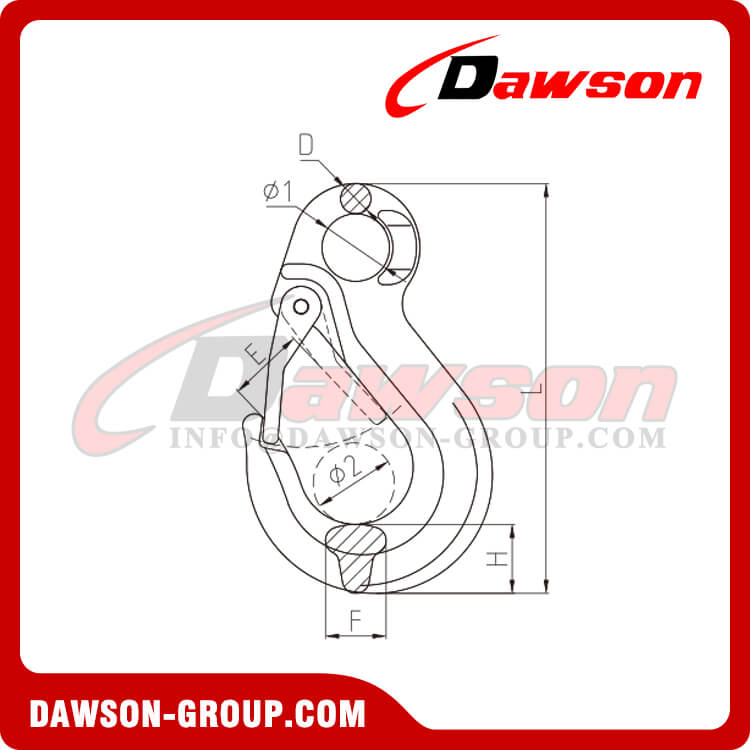 チェーンスリングを持ち上げるためのラッチ付きDS332 G80アイスリングフック - Dawson Group Ltd. - 中国メーカー、工場