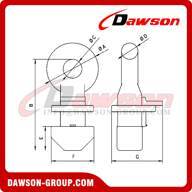DS-CLT-56T トップリフティング用コンテナリフティングラグ - Dawson Group Ltd. - 中国メーカー