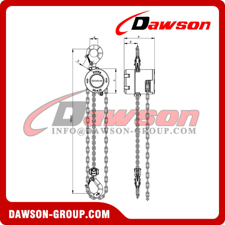 Mini polipasto de cadena de aleaci&oacute;n de aluminio de 250 kg, bloque de cadena - Dawson Group Ltd. - Proveedor de China, F&aacute;brica