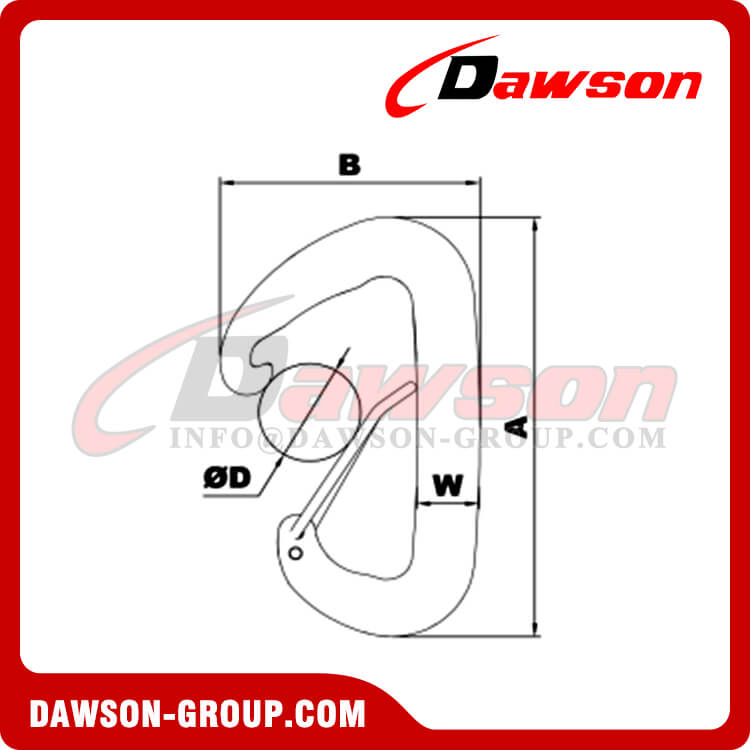Gancho mosquetón de aleación de aluminio 7075 DS7802S, hebilla para escalada en roca