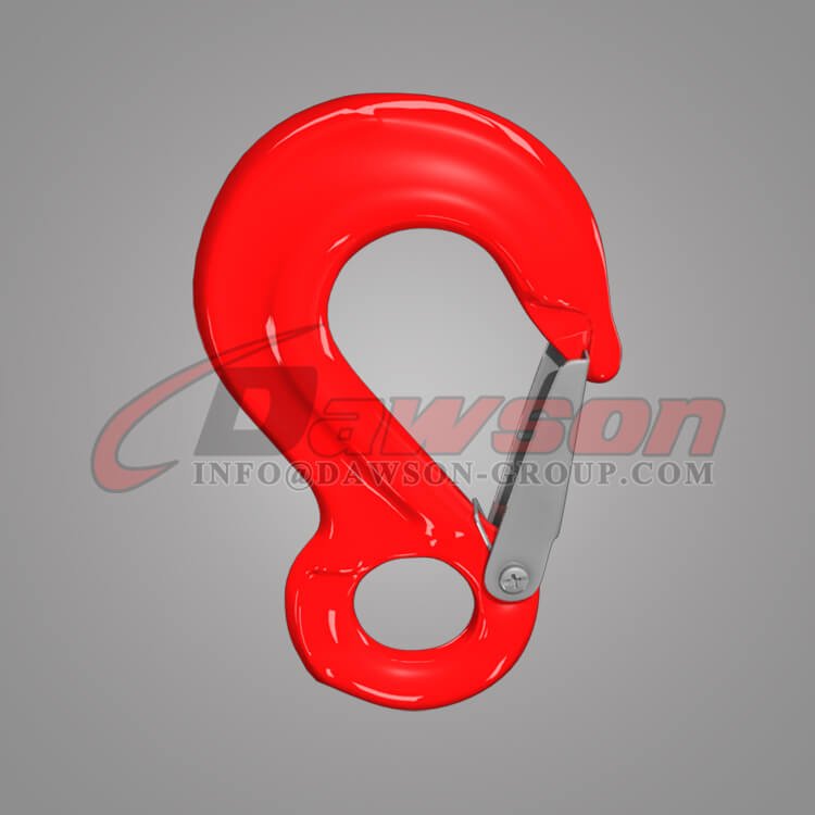 Gancho de eslinga con ojal de acero forjado G80 con pestillo fundido para cadenas de elevaci&oacute;n de gr&uacute;as - Dawson Group Ltd. - Proveedor y exportador de China