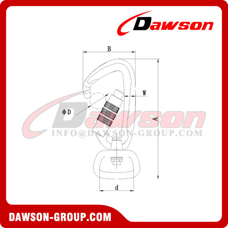 DS7801D2TN Clip de presión de mosquetón de aluminio, ganchos de presión