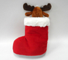 New Design Fashion Deer Animal Head Plush Christmas Stocking