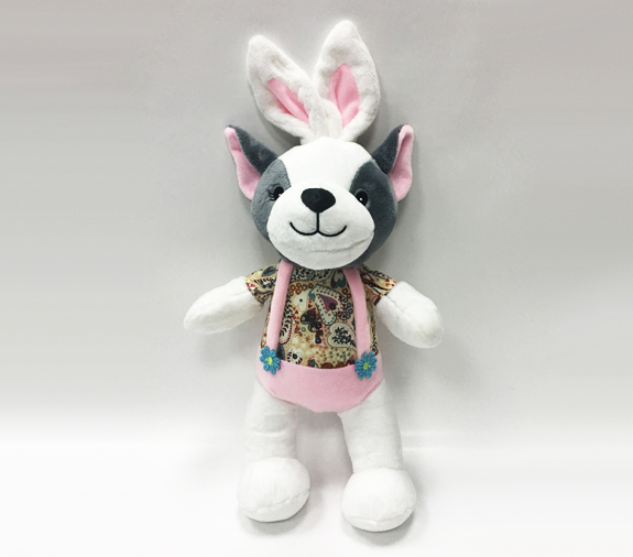 Plush Rabbit Ear Dog Toys Animals Stuffed With Pink Pants