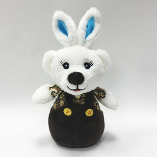 Plush Rabbit Dog Stuffed Toys with Dressed Round Body