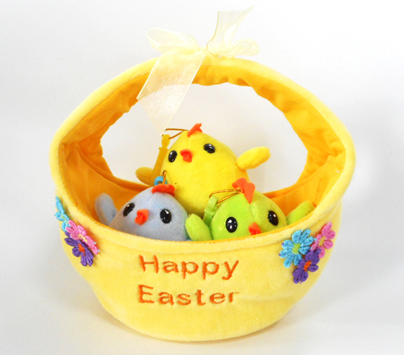 Funny Easter Gifts Yellow Cute Soft Plush Easter Basket
