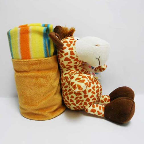 Custom Plush Giraffe Shaped Animal Blanket for Kids