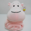 11 " Cute Pink Hippo Toy Stuffed Animal Plush Pillow Blanket