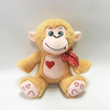 Valentine Soft Toy Stuffed Plush Monkey with Embroidery Heart