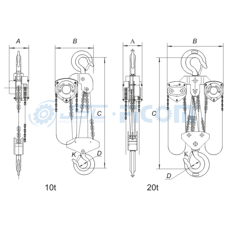 Manual Chain Hoist Model: MC (Capacity: 500-20000kg)