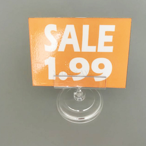 Clear Clip Table Sign Holder with Round Base PS09