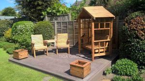 Panneau ext&eacute;rieur compos&eacute; en plastique en bois du Decking WPC d'&eacute;tage de certificat de GV