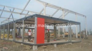 EPS, casa del envase de la casa prefabricada los 20FT los 40FT del panel de emparedado de Rockwool