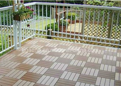 Decking antideslizante de WPC DIY del PE de madera cuadrado impermeable del azulejo