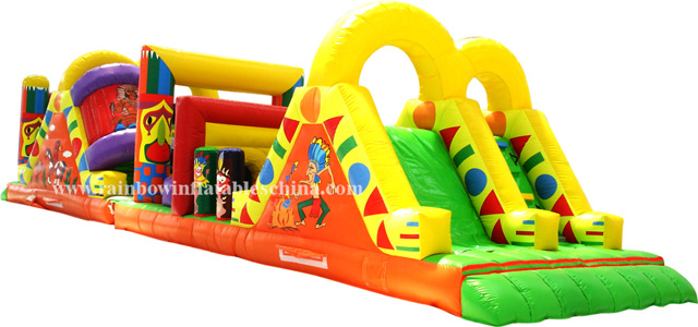 RB5014（12x6m） Inflatable Long Obstacle Course/ Inflatable Eygpt Theme Obstacle with Slide