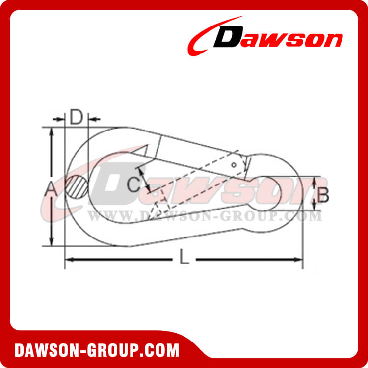 Gancho a presión DIN5299C con tornillo Zinc plateado