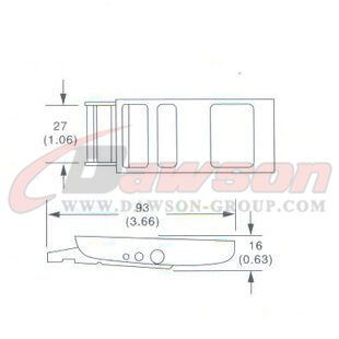 DG-OB009 1 ''オーバーセンター バックル、25MM オーバーセンター バックル、300kg の図面 - 中国ドーソン サプライヤー