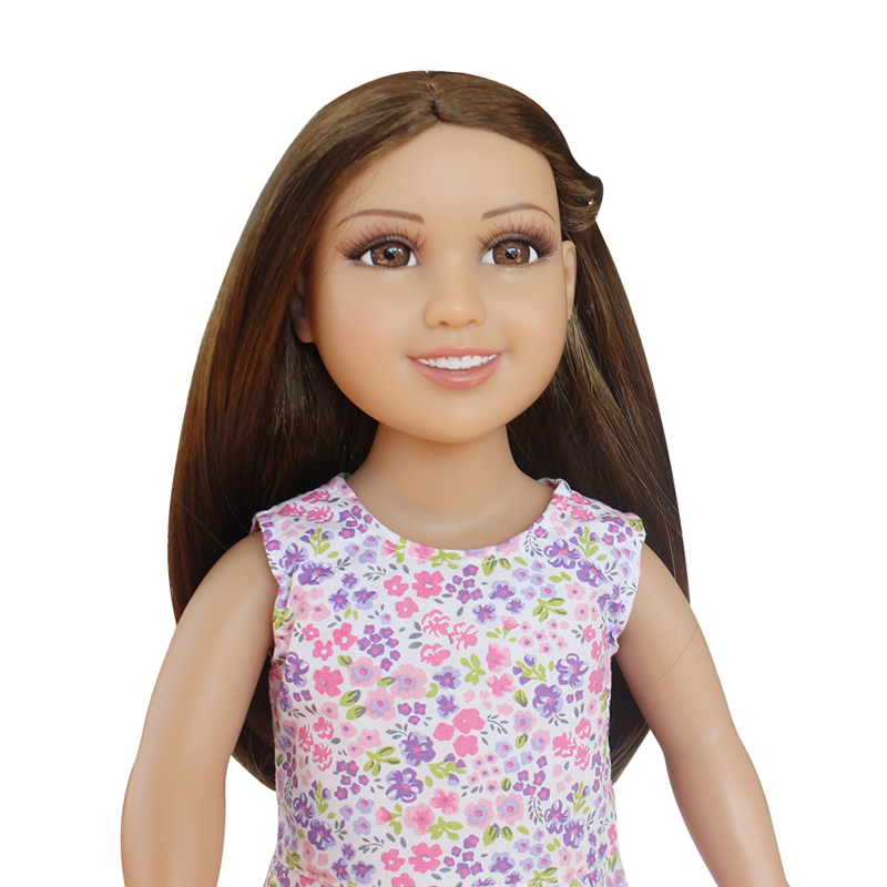 18 inch doll brown hair blue eyes