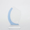 Manufacturer Curved Edge Light Blue Accent Crystal Trophy