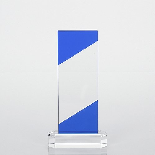 Rectangle Dark Blue Accent Crystal Trophy (#78200)