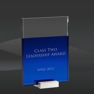 Simple Blue Crystal Block Award (CIP-EC735S, CIP-EC735L)
